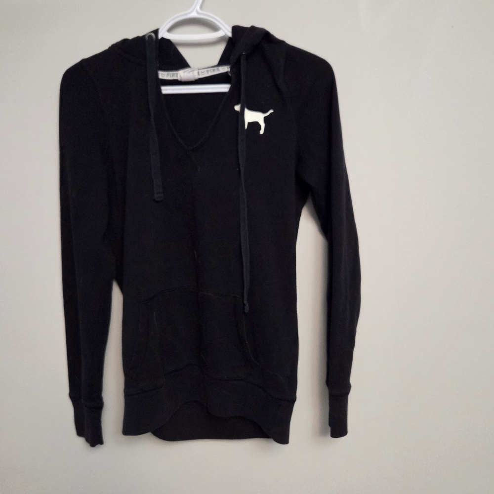 Victoria's Secret Black Hoodie with White Logo